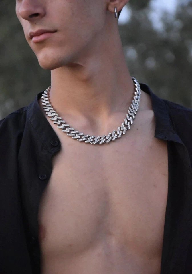 COLLANA UOMO ICE TRAP ARGENTO NUOVA - ORIGINALE PREZIOSI MILANO - Immagine 4 di 4