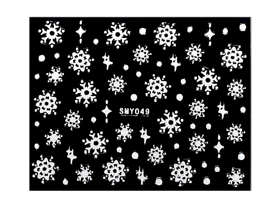 BEAUTY LOUNGE LARISSA Nail Art Nagel Sticker Aufkleber Tattoos Selbstklebend Schneeflocken Weiß SMY049
