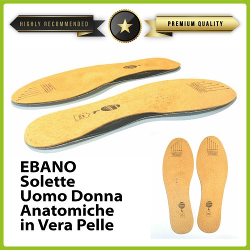Ebano Solette Donna Uomo Anatomiche in Vera Pelle suolette plantari Per  Scarpe | eBay