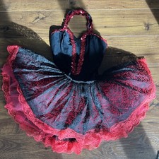 Girl Weissman's Black Royal Red Sequin Tutu Ballet Dance Costume Size Small