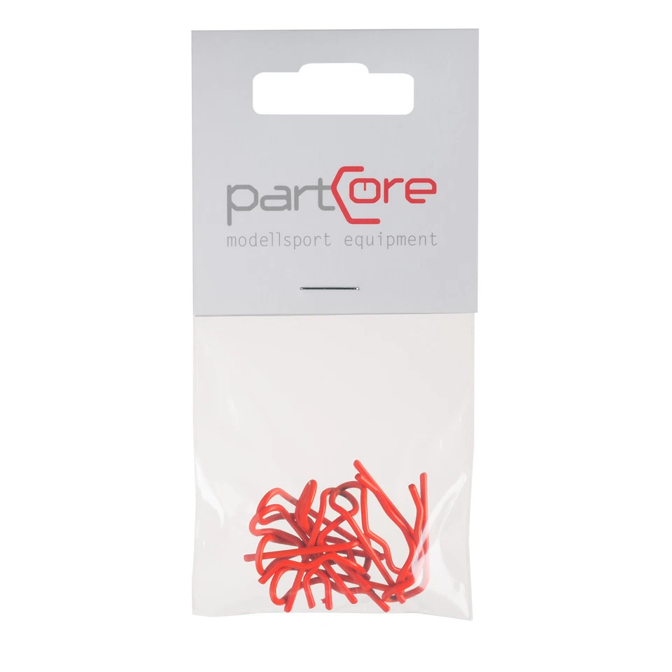 Karosserie Klammern Clips 27mm neon orange für RC Car 1:8 10 Stk partCore 310036 - Bild 2 von 2