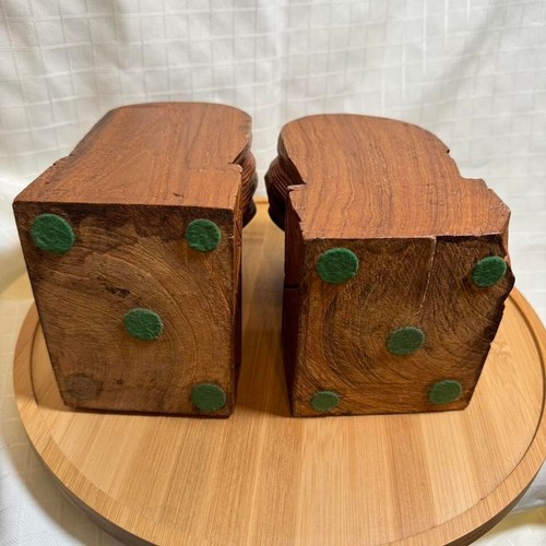 Sujetalibros pesados vintage detallados artesanales tallados a mano con cabeza de león rugiente - Imagen 6 de 8
