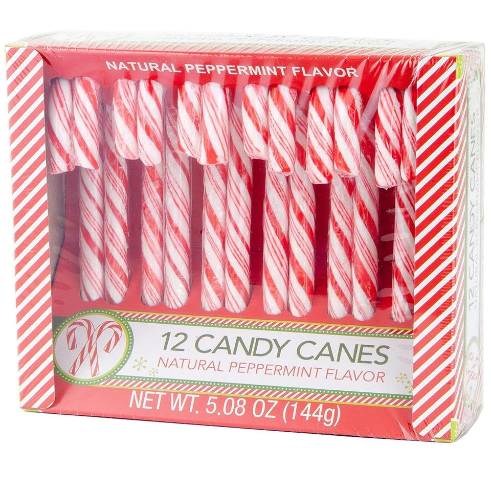 Red Peppermint Candy Canes Pack of 3 36 Individually Wrapped Gluten Free Candy - Image 2 of 3