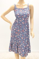 NWT Old Navy Sundress Women's M-Tall Midi Blue Floral Smocked Back Cottagecore