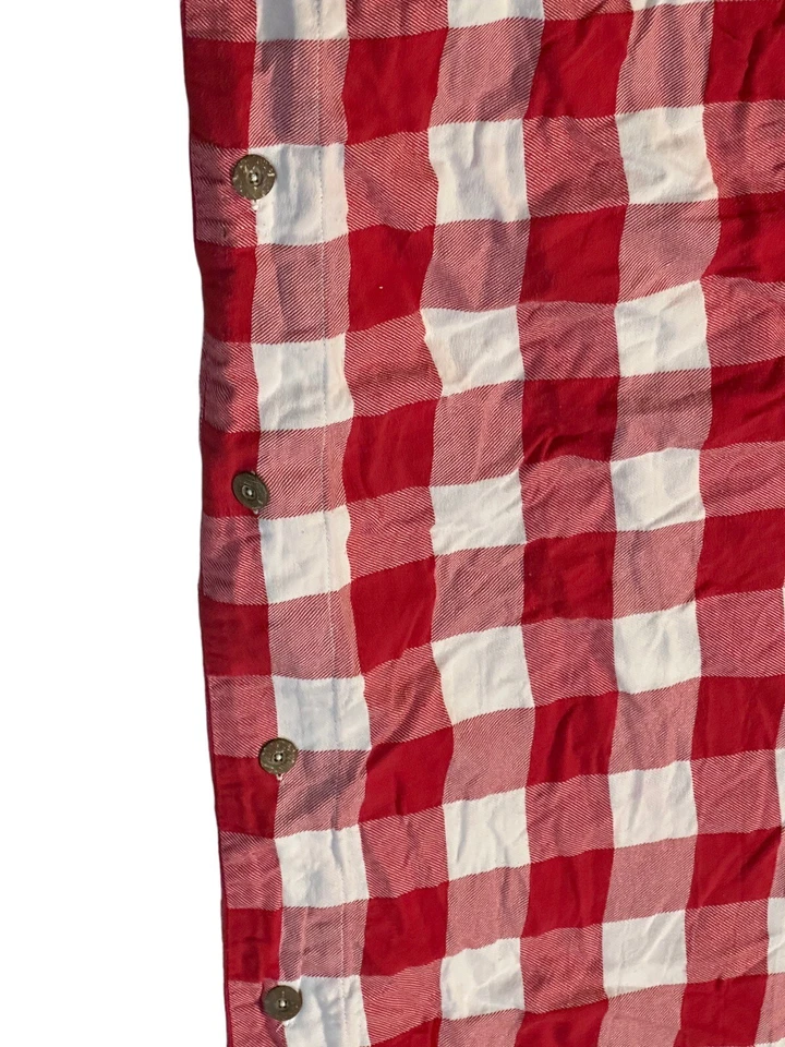 Capa de edredom Pottery Barn infantil vermelha e branca grande quadriculada flanela completa/rainha - Imagem 3 de 4