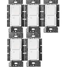 Lutron Maestro Fan Control and Light Dimmer for LEDs, Halogen Bulbs - 5 PACK