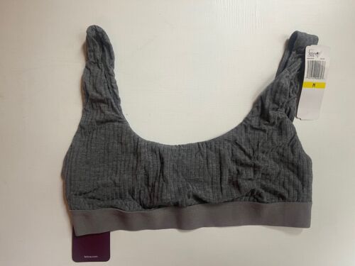 NWT FELINA BRALETTE Modal Lurra Rib Scoop Neck Lounge Sz MEDIUM Heather Gray - Picture 3 of 4