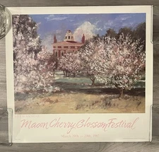Macon County Georgia Cherry Blossom Festival Poster, 5th Annual 1987 Art