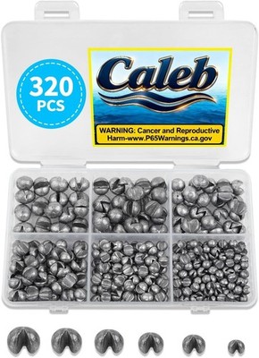 200/320Pcs Split Shot Fishing Weights Sinkers Removable Lead 320PCS/6 SIZE New