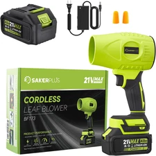 Portable Dust Cleaner, Cordless Leaf Blower with 2 Batteries, 21V 4.0Ah Electric