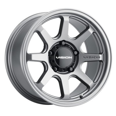 16x8 Vision 351 Flow Satin Grey Wheels 6x5.5 (0mm) Set of 4