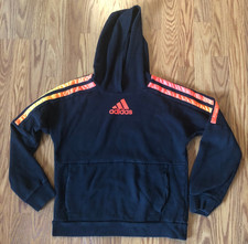 Adidas Boys/Youth Black Hoodie with "Phoenix/Sunset" Stripes Size XL 18/20 