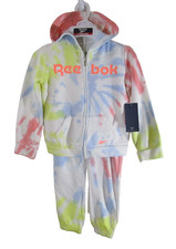 NWT Reebok Girls Swiral Tie Dye 2-Piece Hoodie Jogger Pants Set 6 Neon Melon