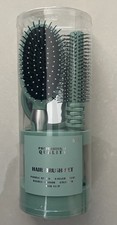 Professional Quality 5-Piece Hair Brush Set Green Brushes Mirror Clip Cylinder
