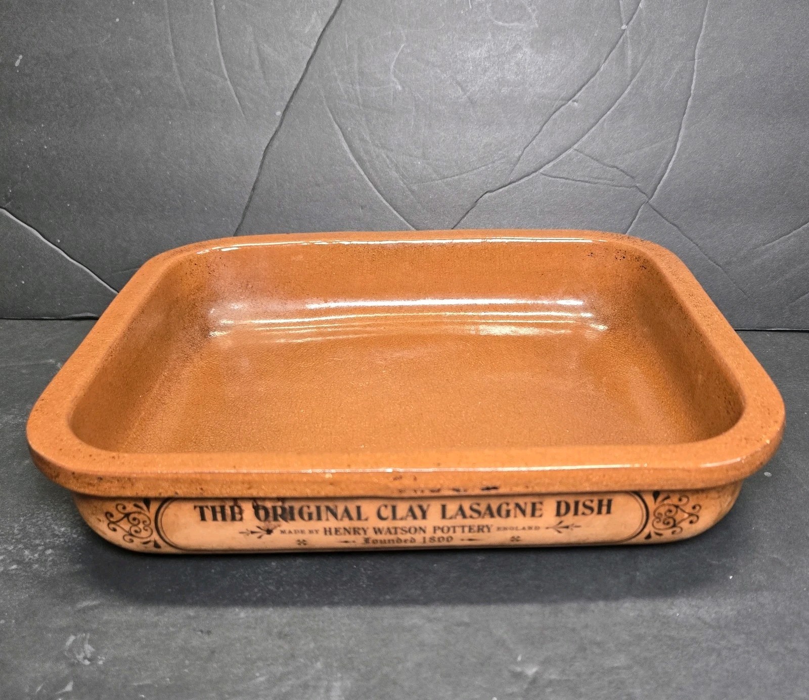 Henry Watson Pottery Original Clay LASAGNE DISH Terracotta Oven Bakeware ENGLAND