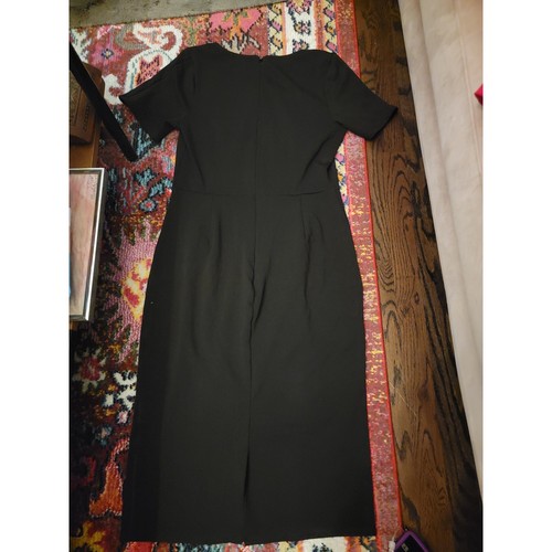 Unique Vintage Black Wiggle Dress XL Retro Pinup Midi Cocktail Classic LBD - Bild 3 von 3