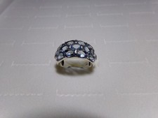 Vintage 925 Sterling Silver Topaz Color Ring Sz 9.25 - 7 gr.