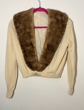 Suéter Ballantyne Of Peebles 100 % cachemir puro con cuello de visón desmontable