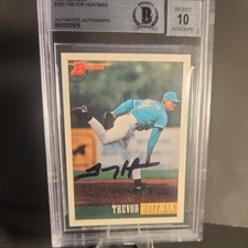 TREVOR HOFFMAN Signed 1993 Bowman Baseball Card #390 Beckett Auto 10 🔥 
