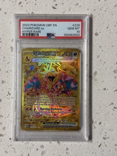 Charizard EX Hyper Rare PSA 10 2023 Pokemon Obf En-Obsidian Flames 228/197