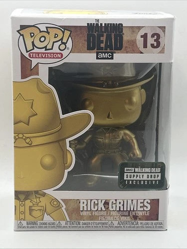 Funko Pop AMC The Walking Dead Rick Grimes GOLD #13 Supply Drop Exclusive Figure