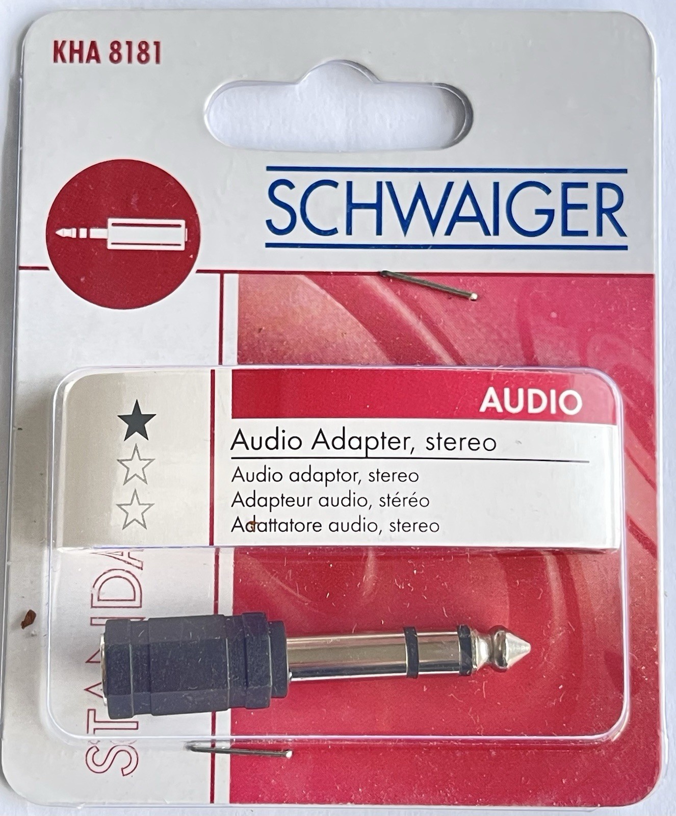 Schwaiger Audio Adapter KHA8181 533 Klinke Stecker Buchse schwarz, 1x 6,3mm Klinken Stecker / 1x 3,5 - Image 2