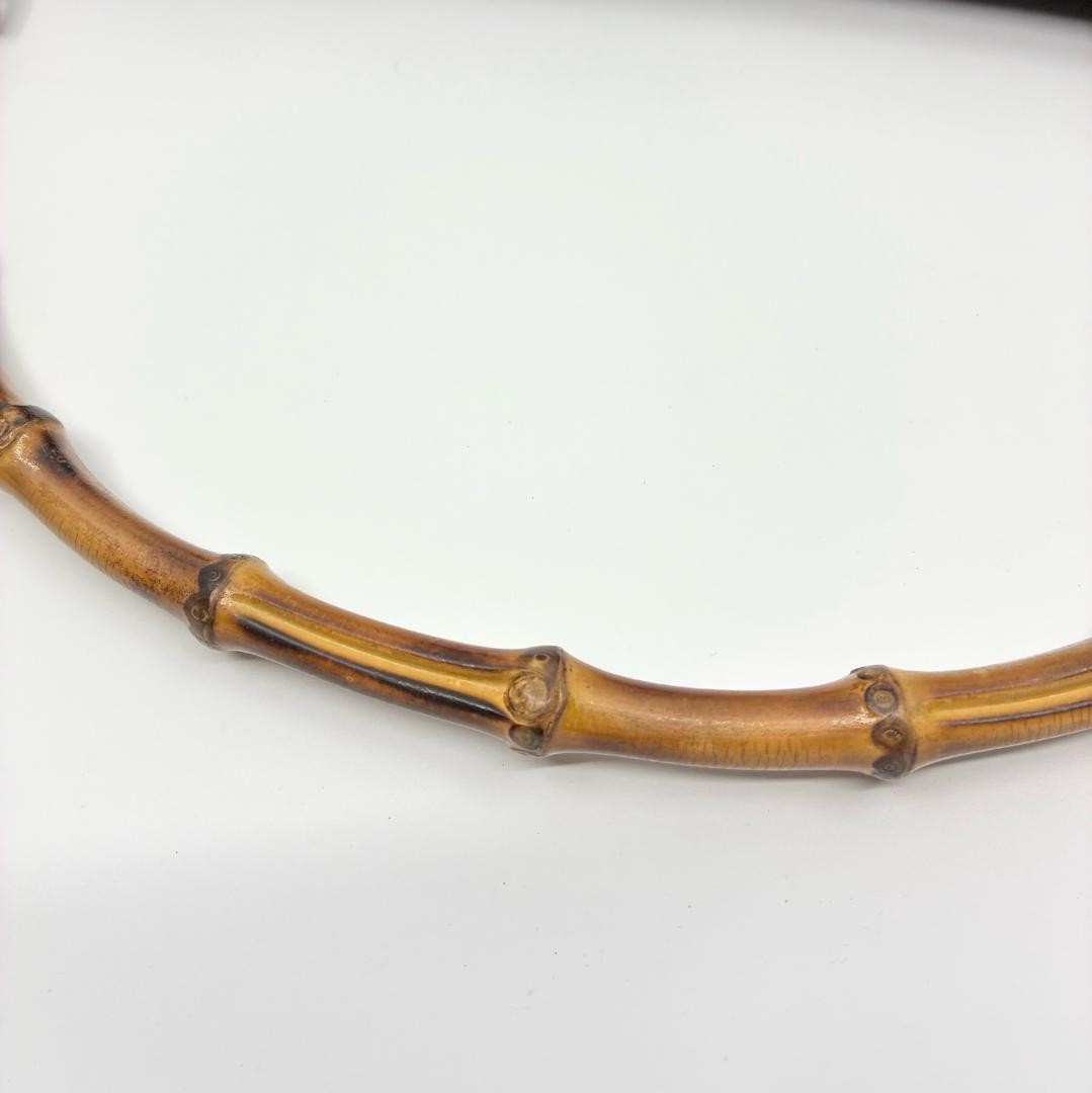 GUCCI Bamboo Shoulder Hand Bag Ziplock Leather Nylon Black Silver Hardware Japan thumbnail 11