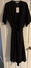 Everlane - The Wrap dress Women's Size XXL Short Sleeve Midi Black brand new 