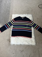 Gap Striped 100 Cotton Women  s Sweater NWOT Sz S Oversized Navy