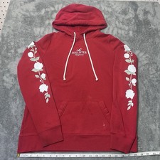 Hollister California Roses/Flower Red Hoodie Sweatshirt Women's Small