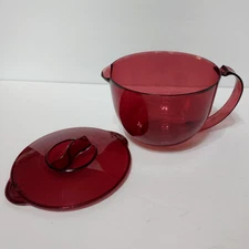 Rare Tupperware Cranberry Measuring Cup Bowl W/ Lid  #2620A & #2619A 1L/4C