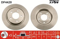 2X Bremsscheibe TRW DF4420 FüR Mazda BK CW BL CR CR19 MZR Bkep Crew Cwefw BL12