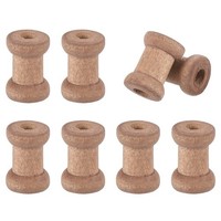 8Pcs Holzspulen FüR Handarbeiten, 0.55In Leere Garnspulen, Braun