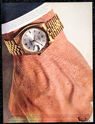 Rolex Oyster Datejust Original 1965 Vintage Print Ad Wall Art