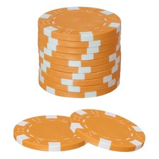 11.5 Gram Poker Chips Bulk, 10 Pcs Poker Chips Game Tokens Accessories, Orange