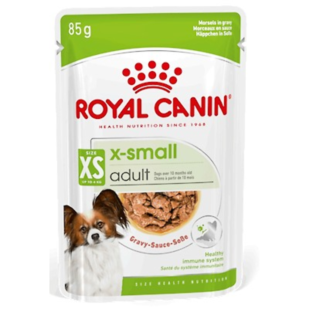 ROYAL CANIN X-SMALL ADULT BUSTINE 85 GR GRAVY.