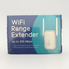 Loom N300 WiFi Range Extender 300 Mbps Wireless 2.4 GHz External Antennas White