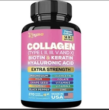 Zoyava Collagen Pills Peptides Types I, II, III, V & X - NEW ~ SHIPS FROM USA