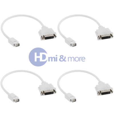 4x Mini DVI to DVI Monitor Adapter Video Cable 4 Apple Mac Macbook iMac