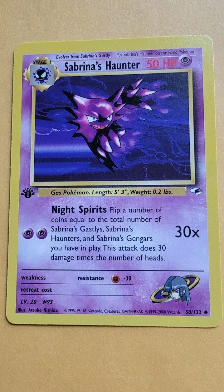 Pokemon Cards: Gym Heroes 1st Edition Uncommon: Sabrina's Haunter 58/132 NM/MT