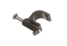 14 X Round Black Cable Clips With Knock In Pins 7.0mm - NEW Onestopdiy