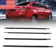 4 Pc Weather Strips Window Moulding Trim Seal Belt For 2003-2008 Toyota Corolla
