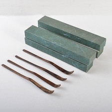 Japanese Tea Ceremony Black Persimmon Tea Scoop Set of 4 w/ Box Traditional