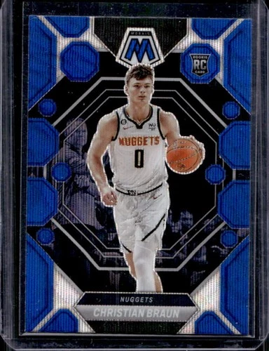 2022-23 Panini Mosaic Christian Braun RC Blue Wave Rookie #240 Nuggets