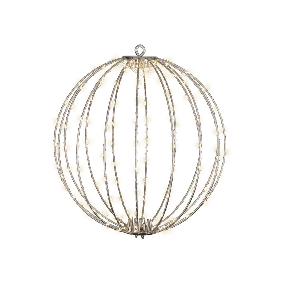 LED Drahtkugel Leuchtkugel faltbar 28cm 192LED Kugelleuchte 8Modi Timer Außen - Bild 2 von 4
