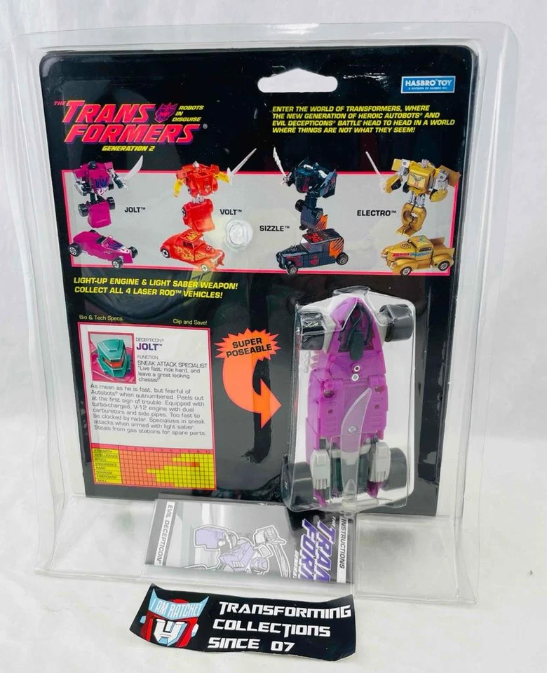 Transformers Original G2 1992 Laser Rod Decepticon Jolt MISB Sealed - Image 2 of 2