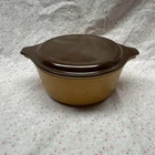 Vintage Pyrex Old Orchard Brown 1.5 Pint Casserole Dish With Lid 472