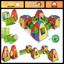 8-in-1 Pop Up Kids Play Tent with 4 Tunnels  Tents for Indoor/Outdoor Fun