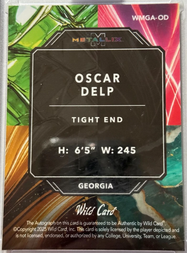 🔥 Oscar Delp Autographed PRC 2025 American Metallix 1/3 – Georgia Bulldogs 🔥 - Image 2 of 2
