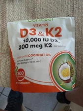 Micro Ingredients Vitamin D3 K2 With Coconut oil,300 Softgels Dietary Supplement